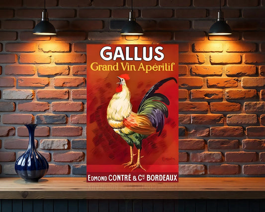 Gallus Grand Vin Apéritif Heavy Metal Sign - Cafe & Bar Decor