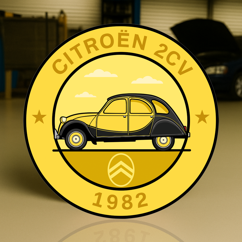 Citroën 2CV (1982) The French Icon of Simplicity Sign  –  Glossy Heavy Metal Garage Decor