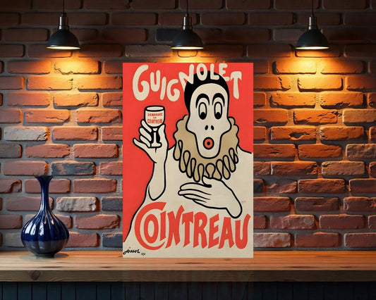 Guignolet Cointreau French Clown Liquor Design Heavy Metal Sign – Garage & Man Cave Decor
