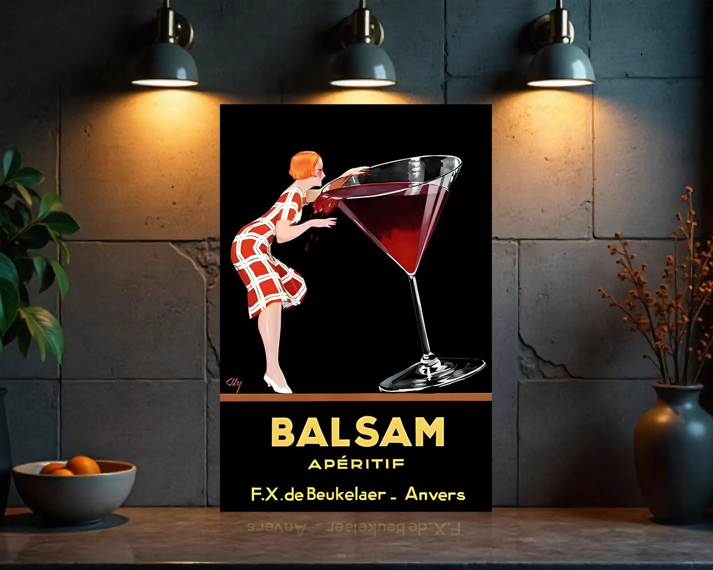 Balsam Apéritif Martini Charm from Antwerp Sign  -  Heavy Metal Cafe Decor & Bar Decor