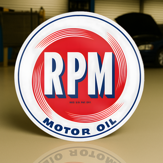 RPM Motor Oil Vintage Sign - Heavy Metal Home & Garage Decor
