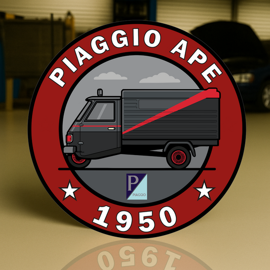 Piaggio Ape 1950 Cargo Edition Sign  –  Heavy Metal Garage & Service Sign