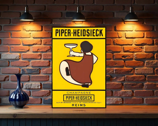 Piper - Heidsieck Champagne Bold & Minimalist Heavy Metal Sign – Garage & Man Cave Decor