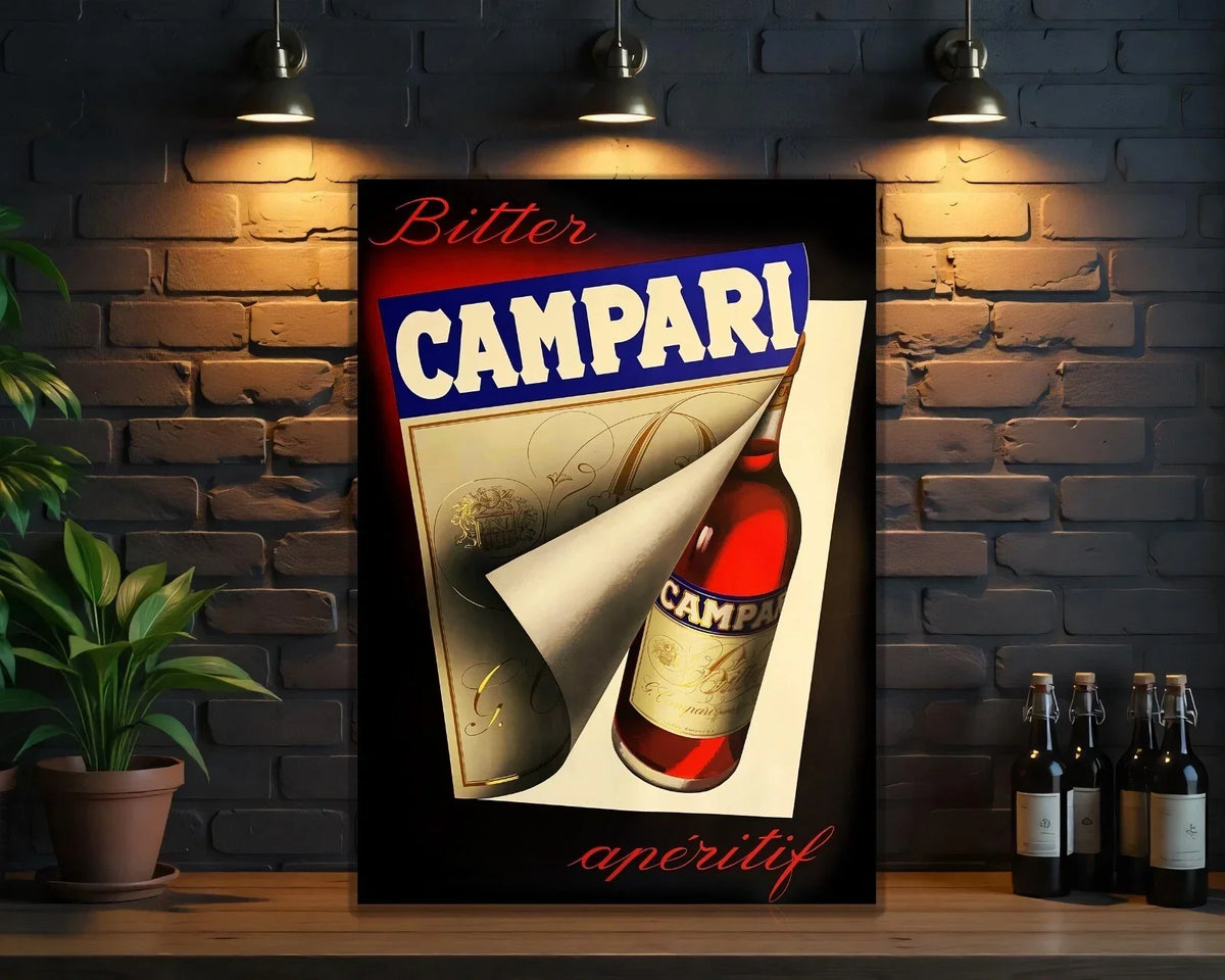 Campari Bitter Aperitif Heavy Metal Sign – Garage & Man Cave Decor