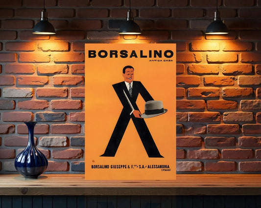 Borsalino Vintage Style Heavy Metal Sign – Garage & Man Cave Decor
