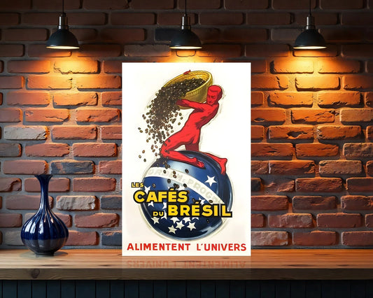 Les Cafes Bresil Vintage Sign – Heavy Metal Cafe Decor
