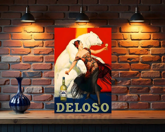 Deloso Wine Heavy Metal Sign – Garage & Man Cave Decor