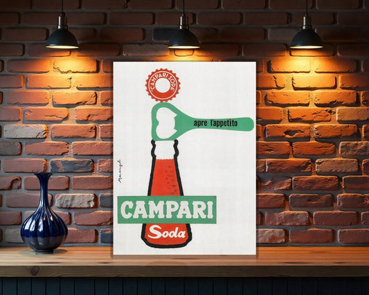Campari Soda Bottle Opener Vintage Sign  - Heavy Metal Cafe & Bar Decor