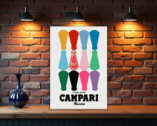 Campari Soda Pop "È Sempre Giovane!" Heavy Metal Sign – Garage & Man Cave Decor