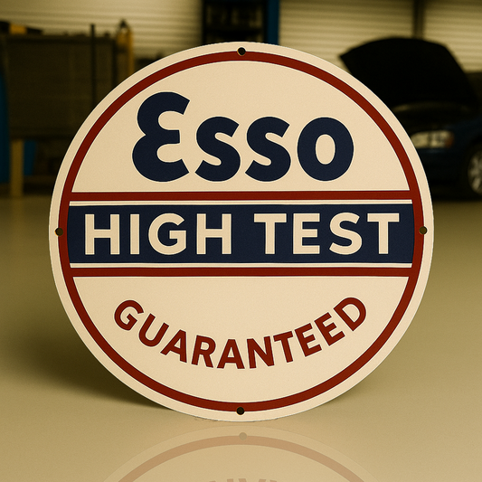 Esso High Test Guaranteed Gas Station Sign – Heavy Metal Home & Garage Decor