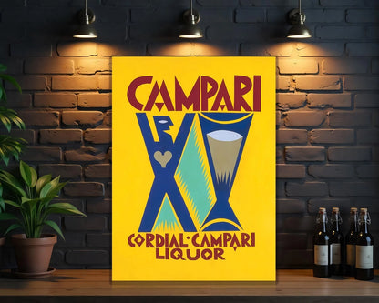 Campari Cordial Art Deco Hourglass Sign - Heavy Metal Cafe & Bar Decor