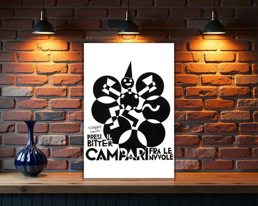 Campari Depero “Presi il Bitter fra le Nuvole” Sign  - Heavy Metal Cafe & Bar Decor