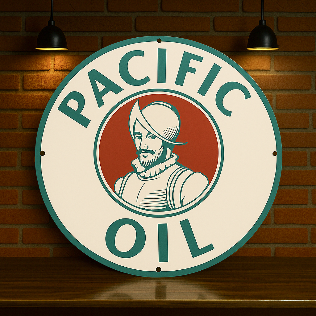 Pacific Oil Sign  –  Heavy Metal Garage & Man Cave Decor