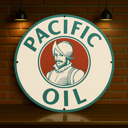 Pacific Oil Sign  –  Heavy Metal Garage & Man Cave Decor