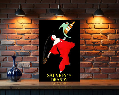 Sauvion’s Brandy Vintage Sign -  Heavy Metal Cafe Decor