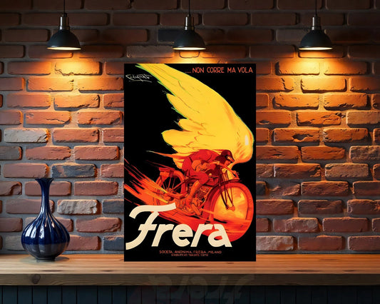 Frera Non Corre Ma Vola  Motorcycle Racing Sign – Large 60x40 cm Heavy Metal Motorcycle Sign