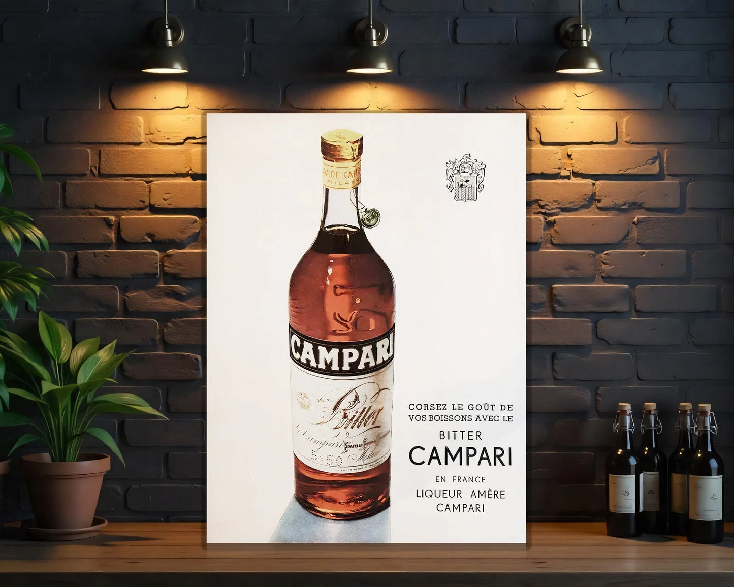 Campari Bitter French Sign – Minimalist Liquor - Heavy Metal Cafe & Bar Decor