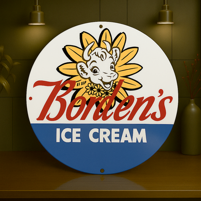 Borden’s Ice CreamSign – Heavy Metal Garage & Man Cave Decor