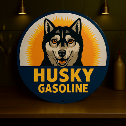 Husky Gasoline Sign – Heavy Metal Garage & Man Cave Decor