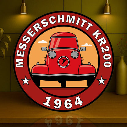 MESSERSCHMITT KR200 (1964) The Microcar Marvel Sign – Glossy Heavy Metal Garage Decor