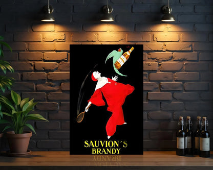 Sauvion’s Brandy Vintage Sign -  Heavy Metal Cafe Decor