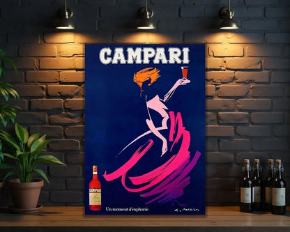 Campari Dance Abstract French Euphoric Heavy Metal Sign – Garage & Man Cave Decor