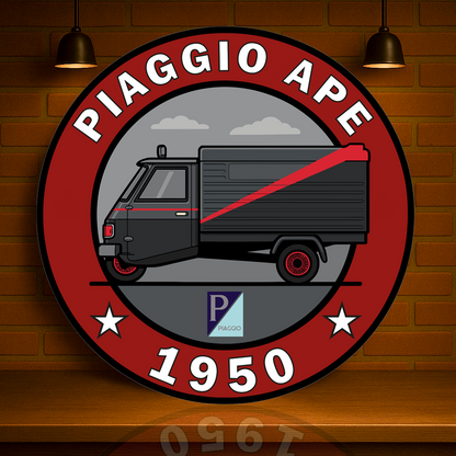 Piaggio Ape 1950 Cargo Edition Sign  –  Heavy Metal Garage & Service Sign