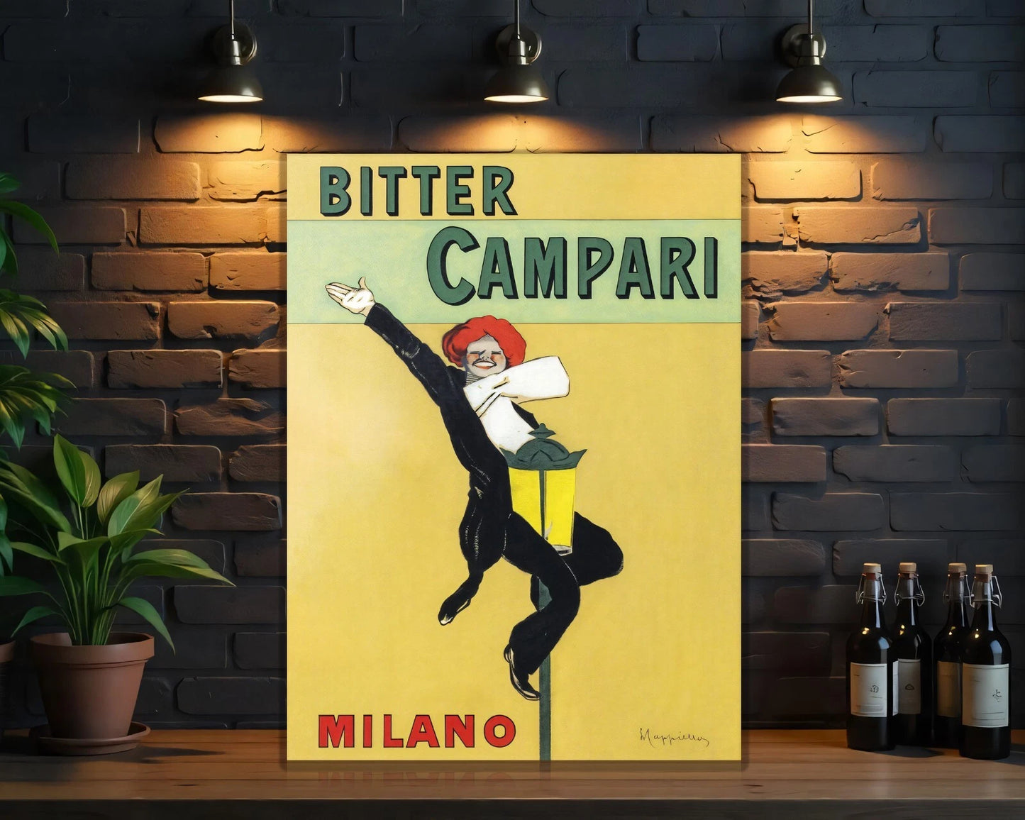 Campari Bitter Campari MILANO Yellow Sign - Heavy Metal Cafe & Bar Decor