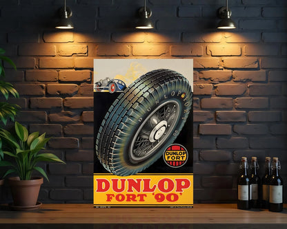 DUNLOP FORT '90' Vintage Sign – Large Heavy Metal Garage & Tyre Sign