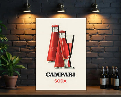 Campari Soda Modern Minimalist Heavy Metal Sign – Garage & Man Cave Decor