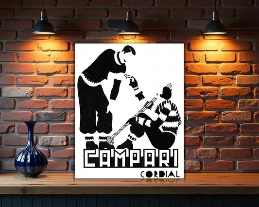 Campari Cordial Winter Ice Skating Deco Heavy Metal Sign – Garage & Man Cave Decor