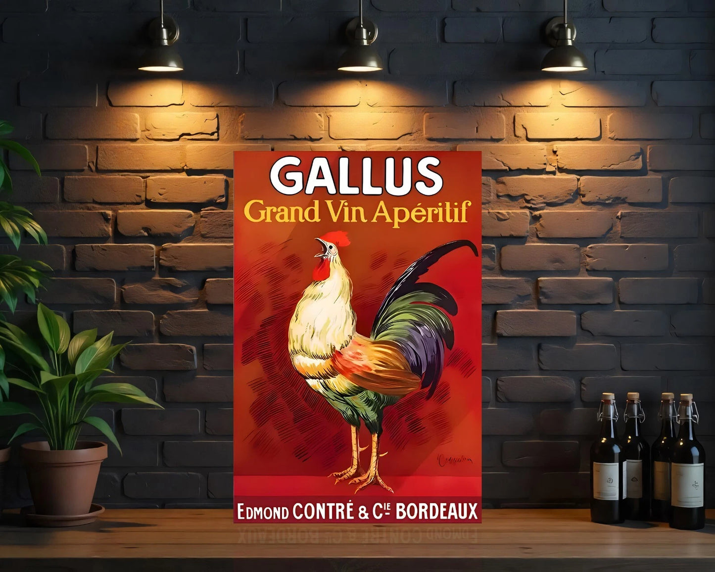 Gallus Grand Vin Apéritif Heavy Metal Sign - Cafe & Bar Decor