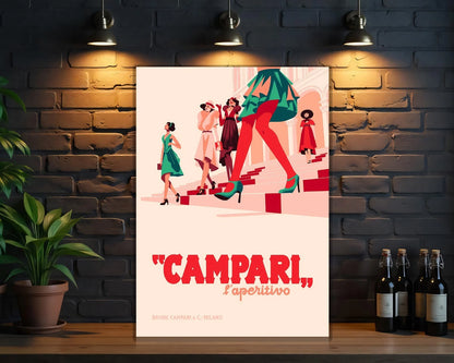 Campari Italian Aperitivo Fashion Stairs Sign - Heavy Metal Cafe & Bar Decor