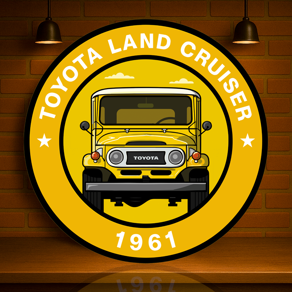 Toyota Land Cruiser 1961  FJ40 Iconic 4x4 Sign  –  Heavy Metal Garage & Service Sign