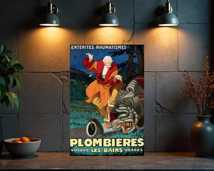 Plombières - les - Bains French Medical Spa Heavy Metal Sign – Garage & Man Cave Decor