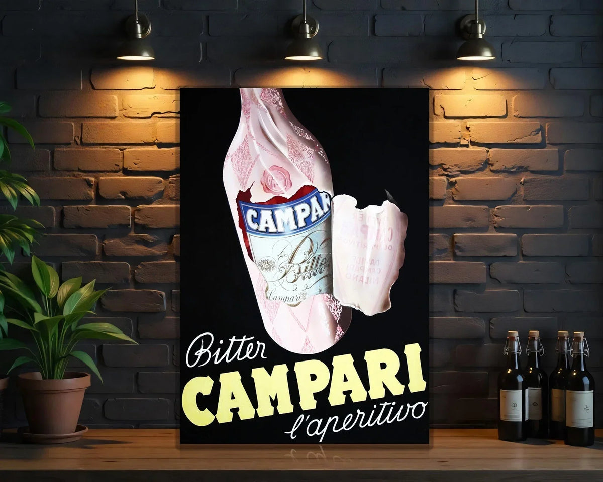 Campari Soda "Bitter L'Aperitivo" Heavy Metal Sign – Garage & Man Cave Decor