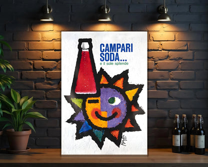 Campari Soda Italian "E il sole splende" Vintage Sign  – Heavy Metal Cafe Decor