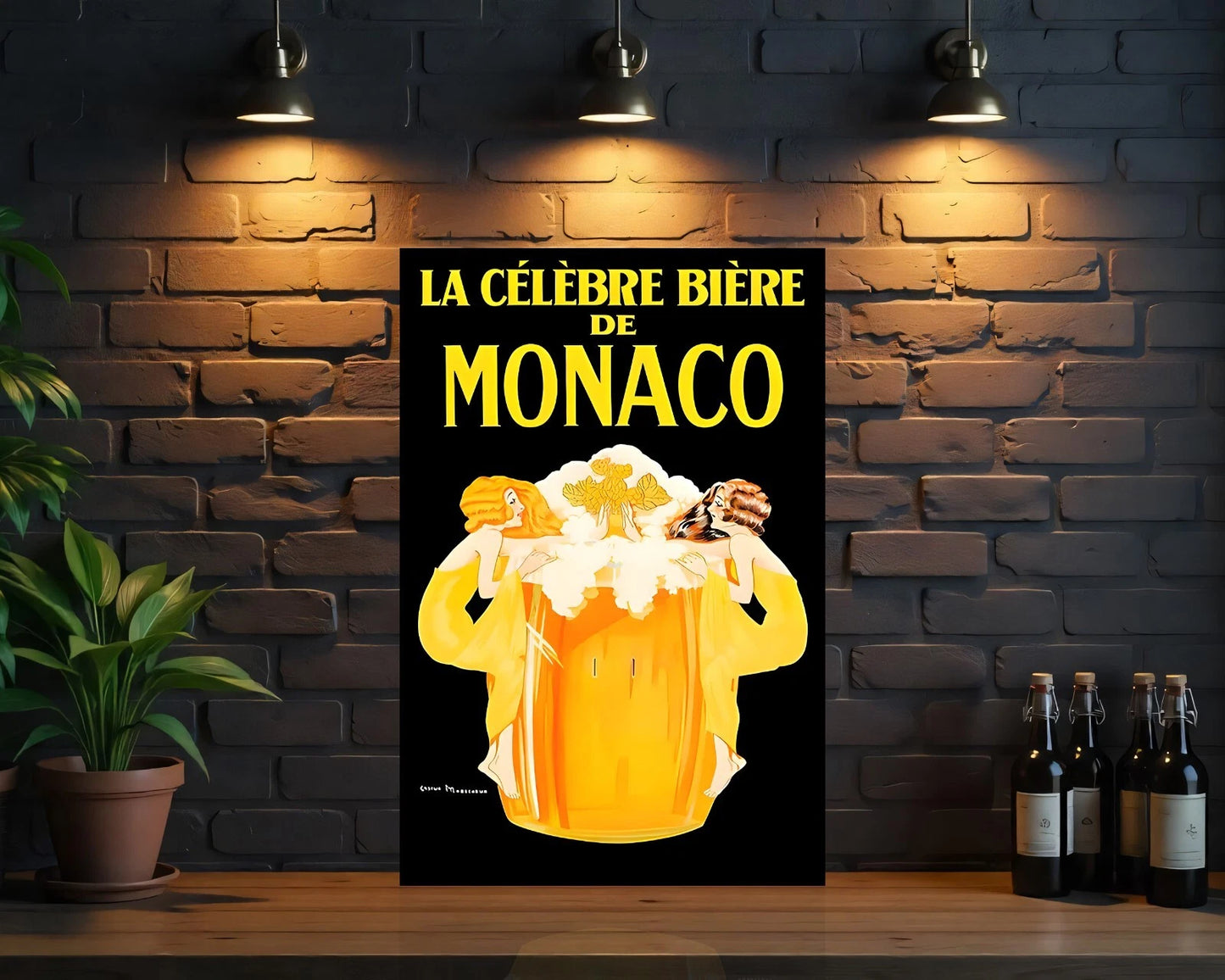 La Célèbre Bière de Monaco Heavy Metal Sign - Cafe & Bar Decor