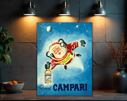 Campari Cordial Space Santa Italian Christmas Sign  - Heavy Metal Cafe & Bar Decor