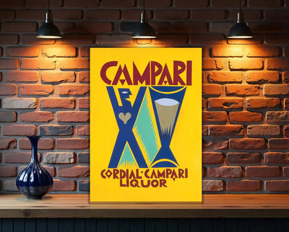 Campari Cordial Art Deco Hourglass Sign - Heavy Metal Cafe & Bar Decor