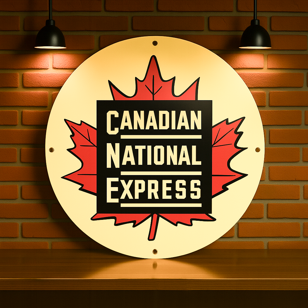 Canadian National Express Sign  –  Heavy Metal Garage & Man Cave Decor
