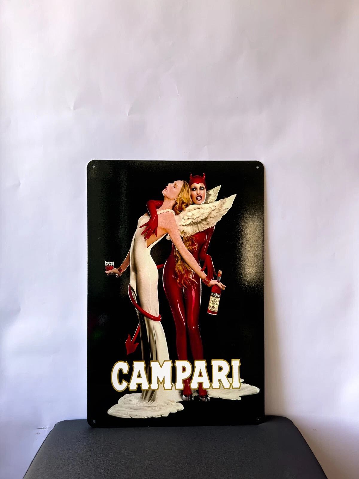 Campari  Angel & Devil Duality Sign - Heavy Metal Cafe & Bar Decor