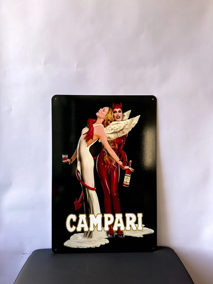 Campari  Angel & Devil Duality Sign - Heavy Metal Cafe & Bar Decor