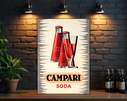 Campari Soda Vintage Retro Italian Beverage Sign - Heavy Metal Cafe & Bar Decor