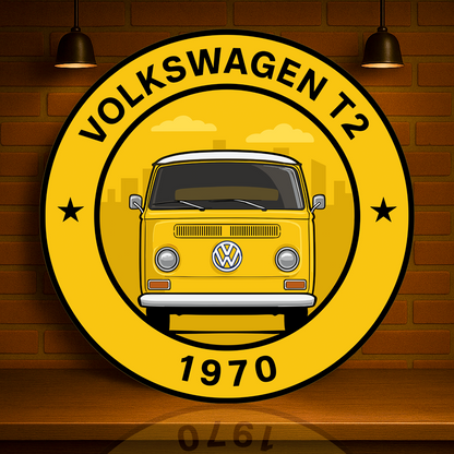 Volkswagen 1970 T2 Kombi Yellow Edition Sign  –  Heavy Metal Garage & Service Sign
