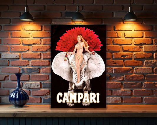 Campari Showgirl & Elephant Sign – Burlesque Edition -  Heavy Metal Cafe Decor