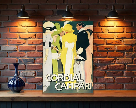 Campari Cordial Belle Époque Style Heavy Metal Sign – Garage & Man Cave Decor