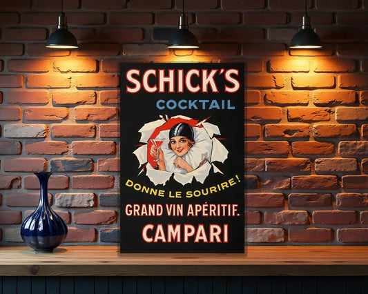 Campari French Schick's Cocktail Heavy Metal Sign – Garage & Man Cave Decor