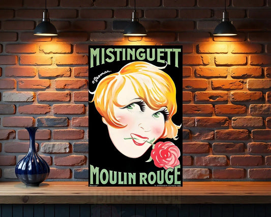 Mistinguett - Moulin Rouge Vintage French Heavy Metal Sign – Garage & Man Cave Decor