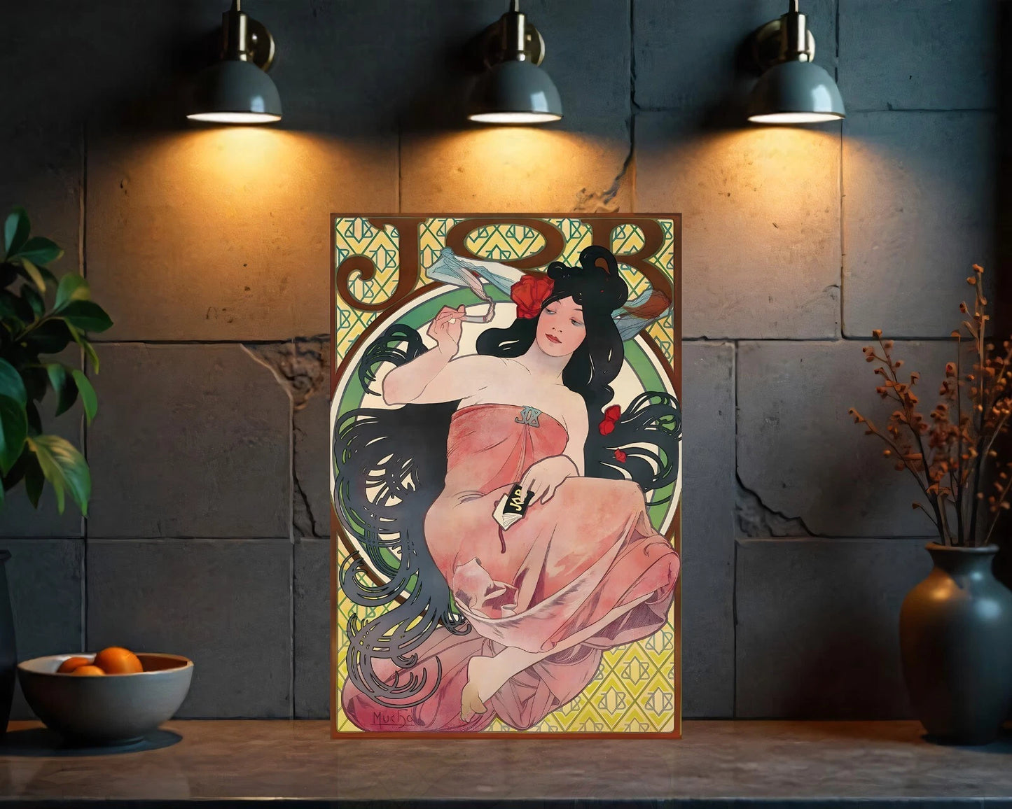 JOB by Alphonse Mucha Art Nouveau Metal Sign - Heavy Metal Cafe & Bar Decor